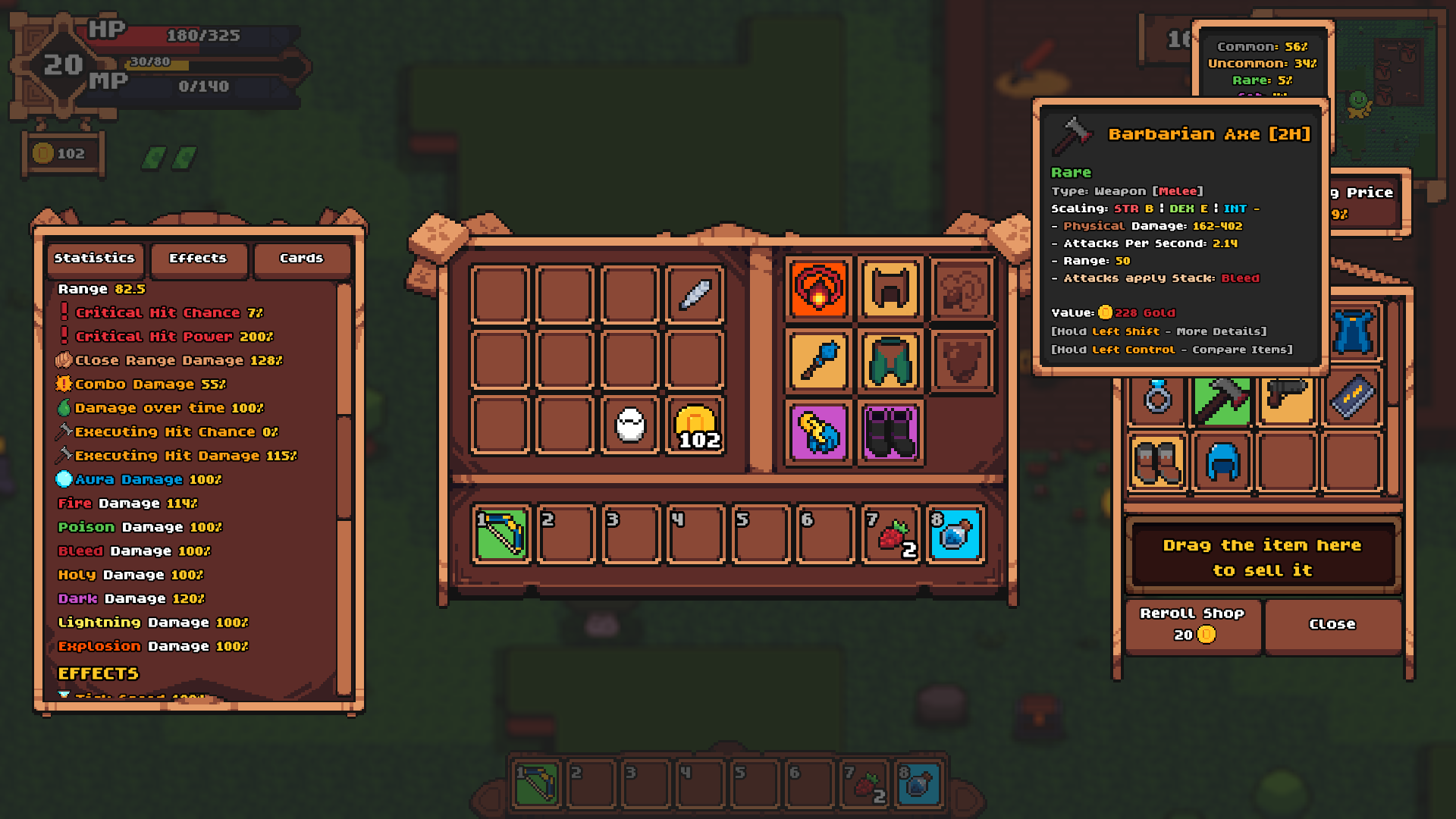 screenshot of the player inventory